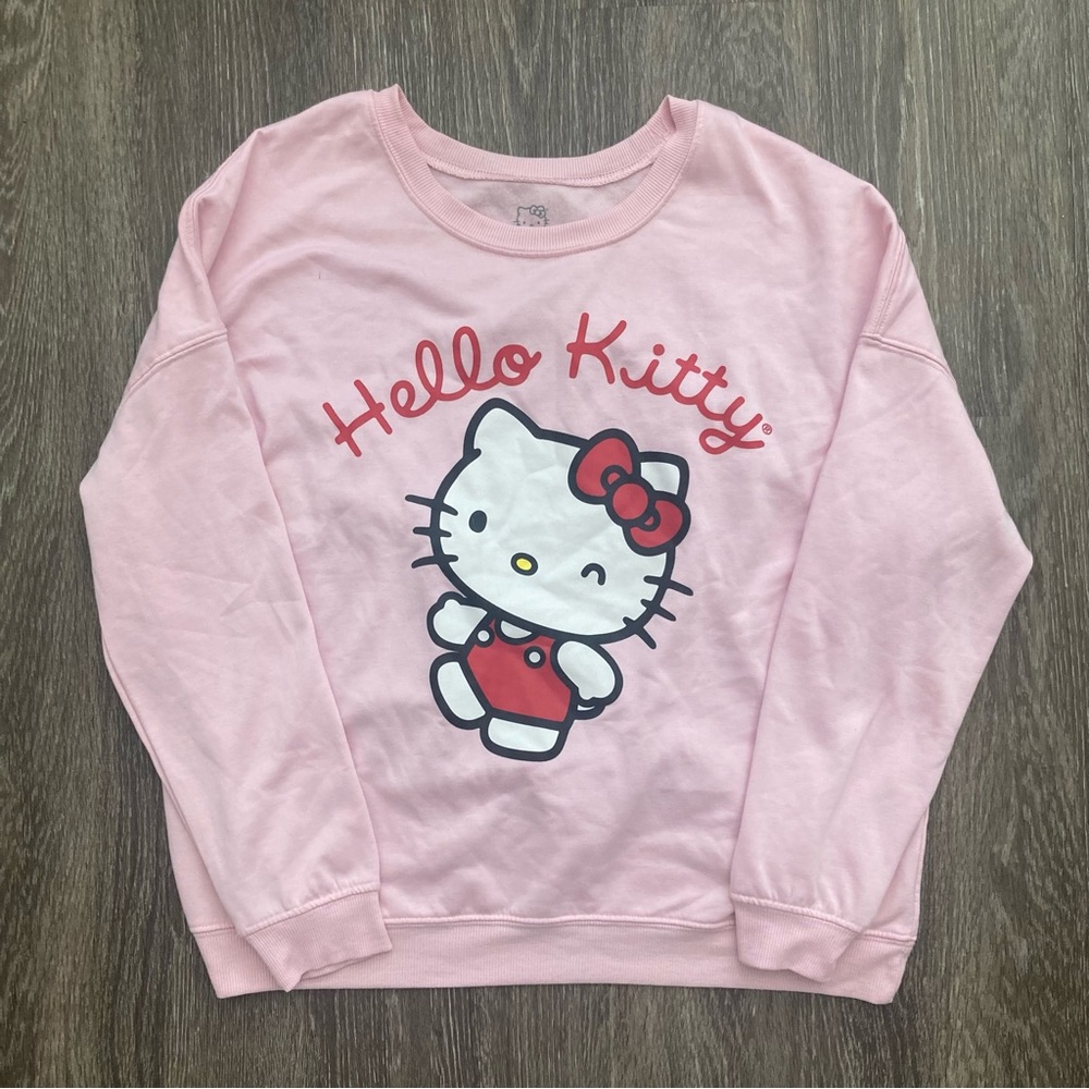 Hello Kitty Brand Adorable Pink Crewneck Cozy and Soft Women’s size Large